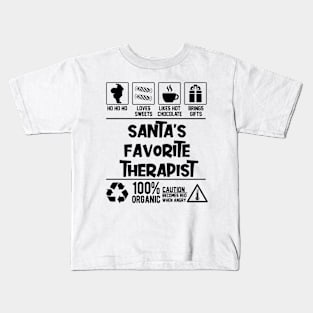 Santa's Favorite Therapist Santa Claus Kids T-Shirt